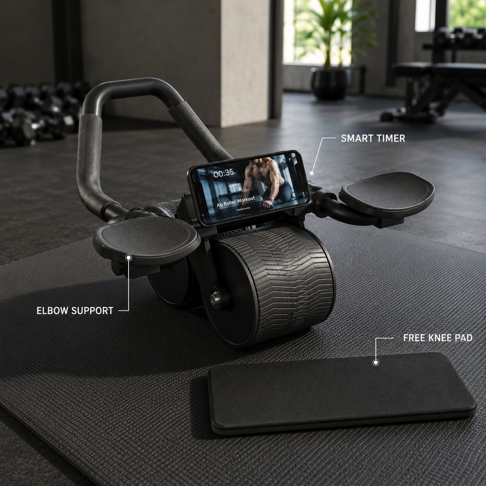 Automatic Rebound Ab Roller - Effortless Core Trainer